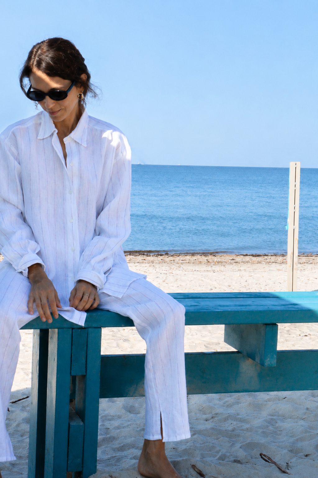 White Linen Shirt & Trousers Set