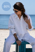 White Linen Shirt & Trousers Set
