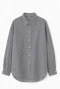 Striped Denim Oversized Button-Up Shirt