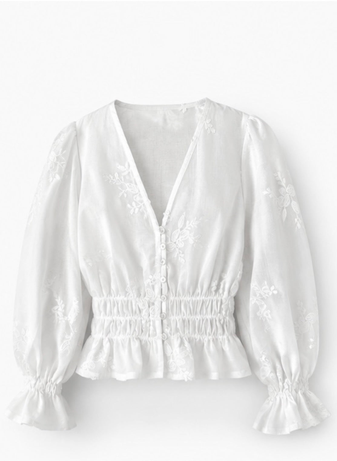 White embroidered cotton blouse