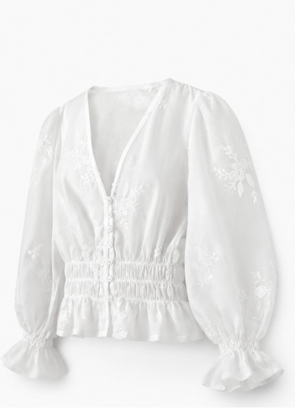 White embroidered cotton blouse