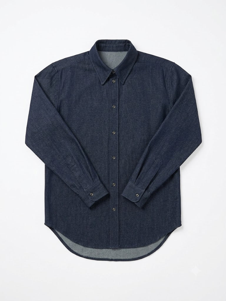 Classic denim shirt for women front view