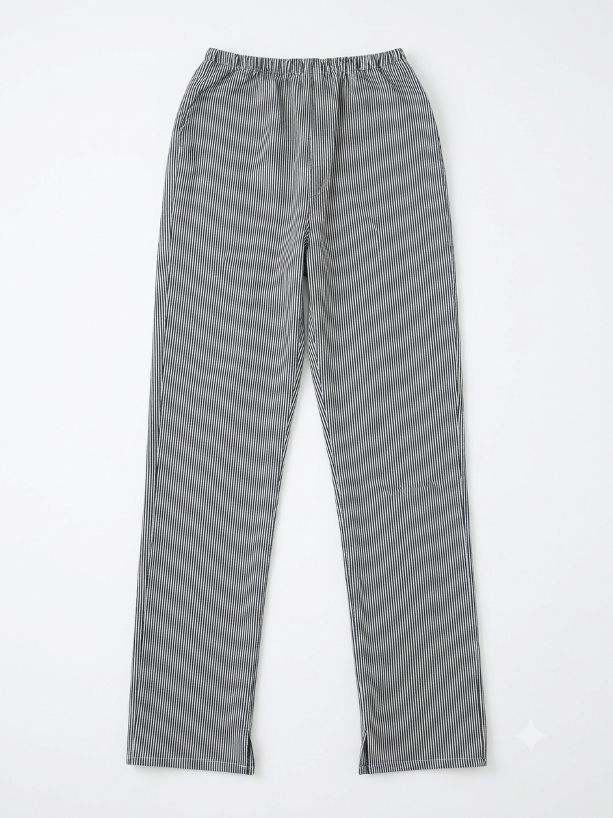 Naujà striped denim relaxed trousers