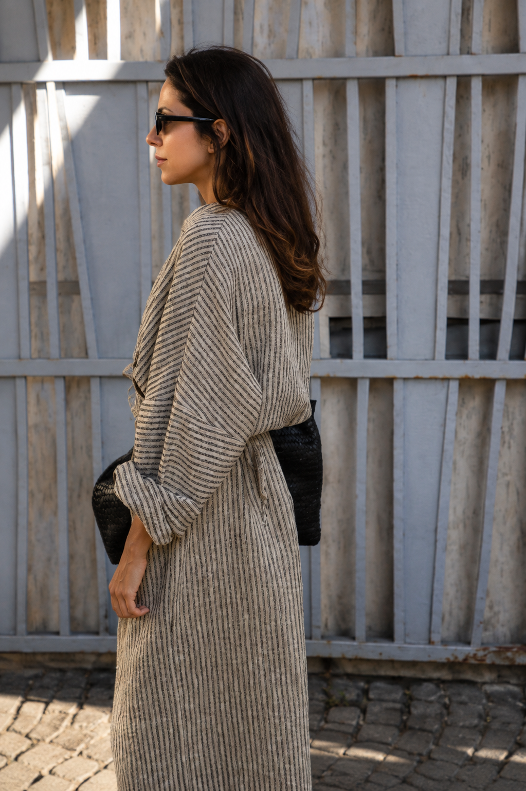 Linen Kimono Wrap Dress