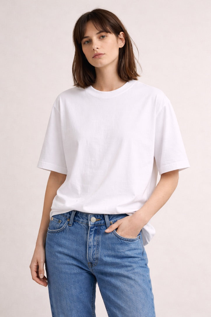 naujà cotton white t shirt model