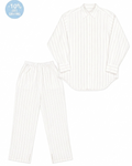 naujà striped white linen shirt and trousers set
